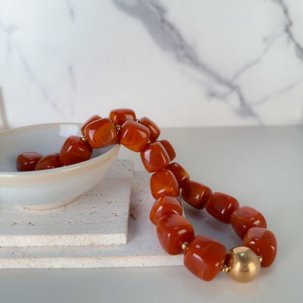 Collar piedra cuadrada XL<span> - </span>Teja