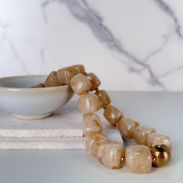 Collar piedra cuadrada XL<span> - </span>Beige